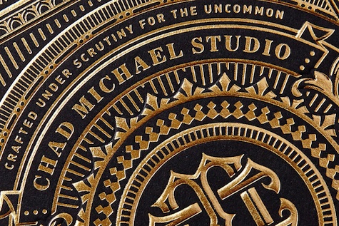 Gold foil cards for Chad Michael Studio