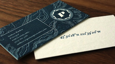 Topographical Business Cards