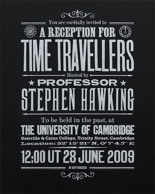 time travelers invitation design