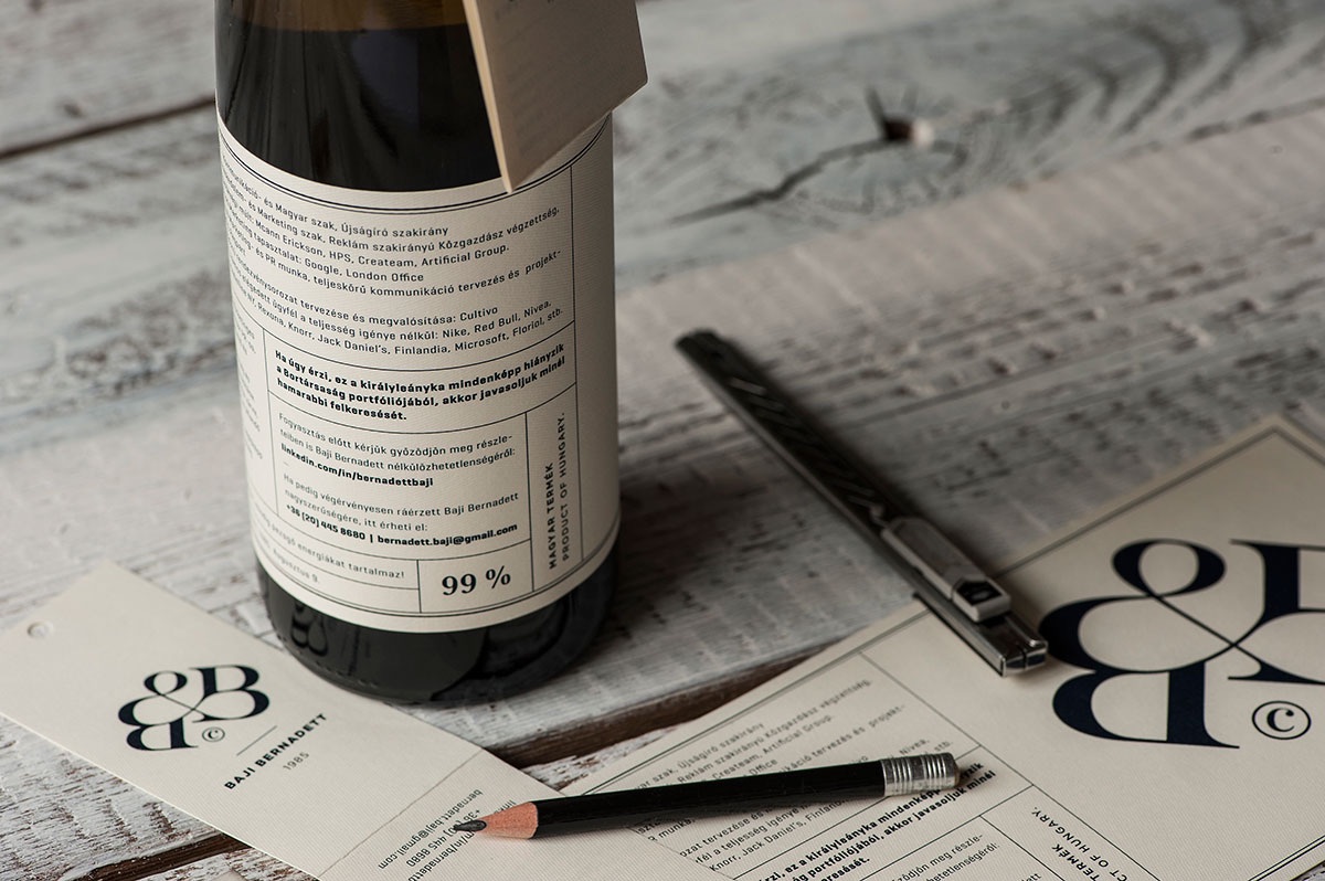 wine bottle resume design
