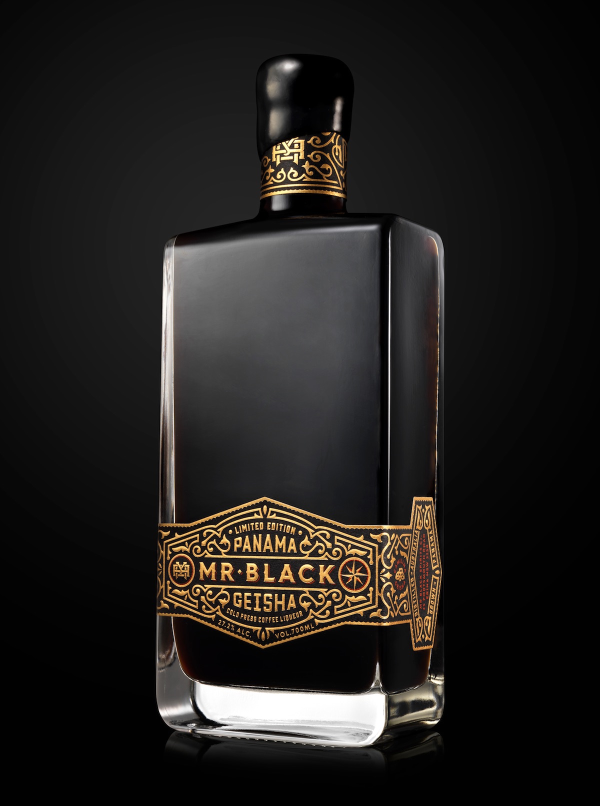 mr black liqueur label design