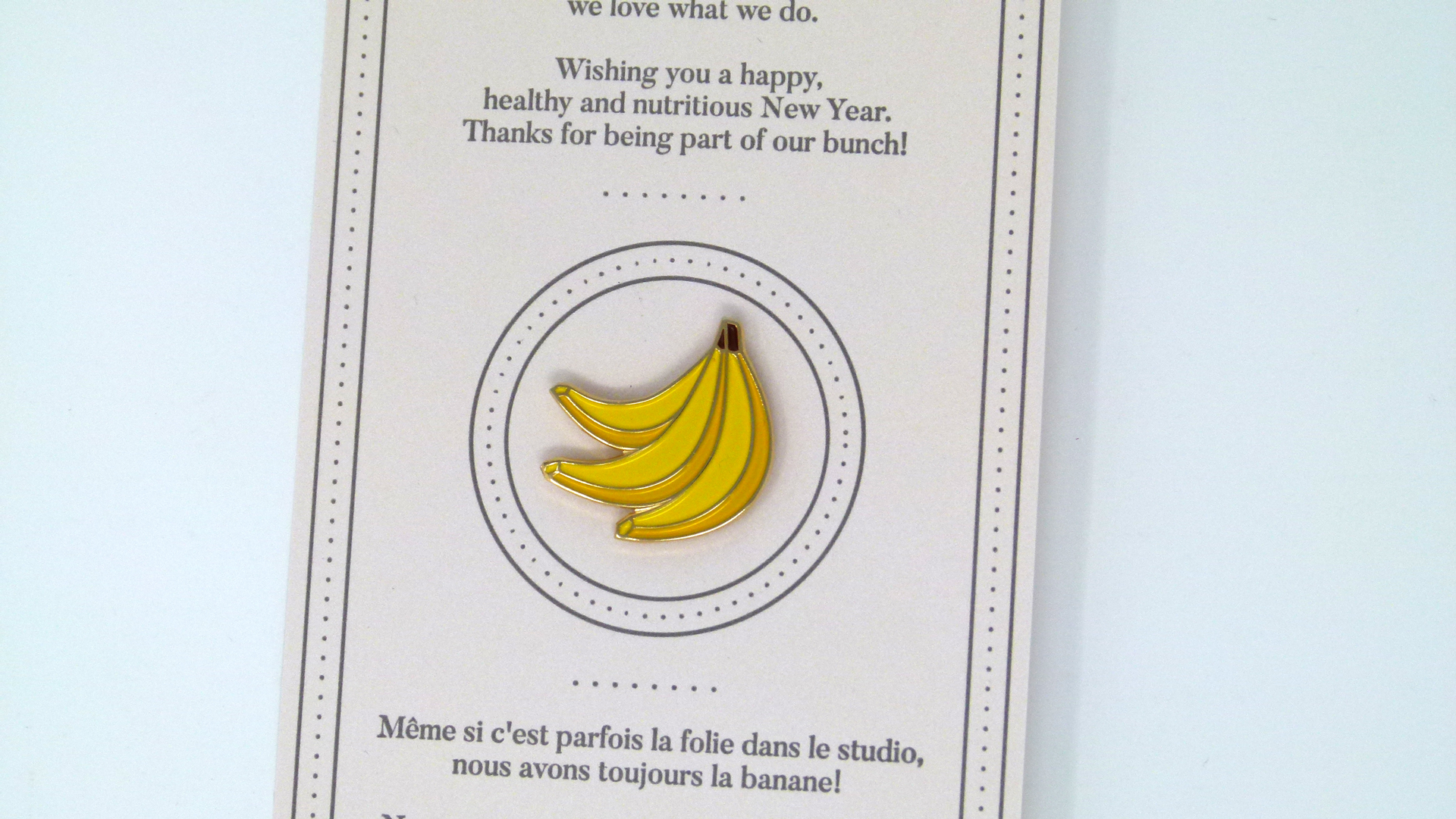 Design is Yummy 'Part of Our Bunch' letterpress card and pin - PaperSpecs