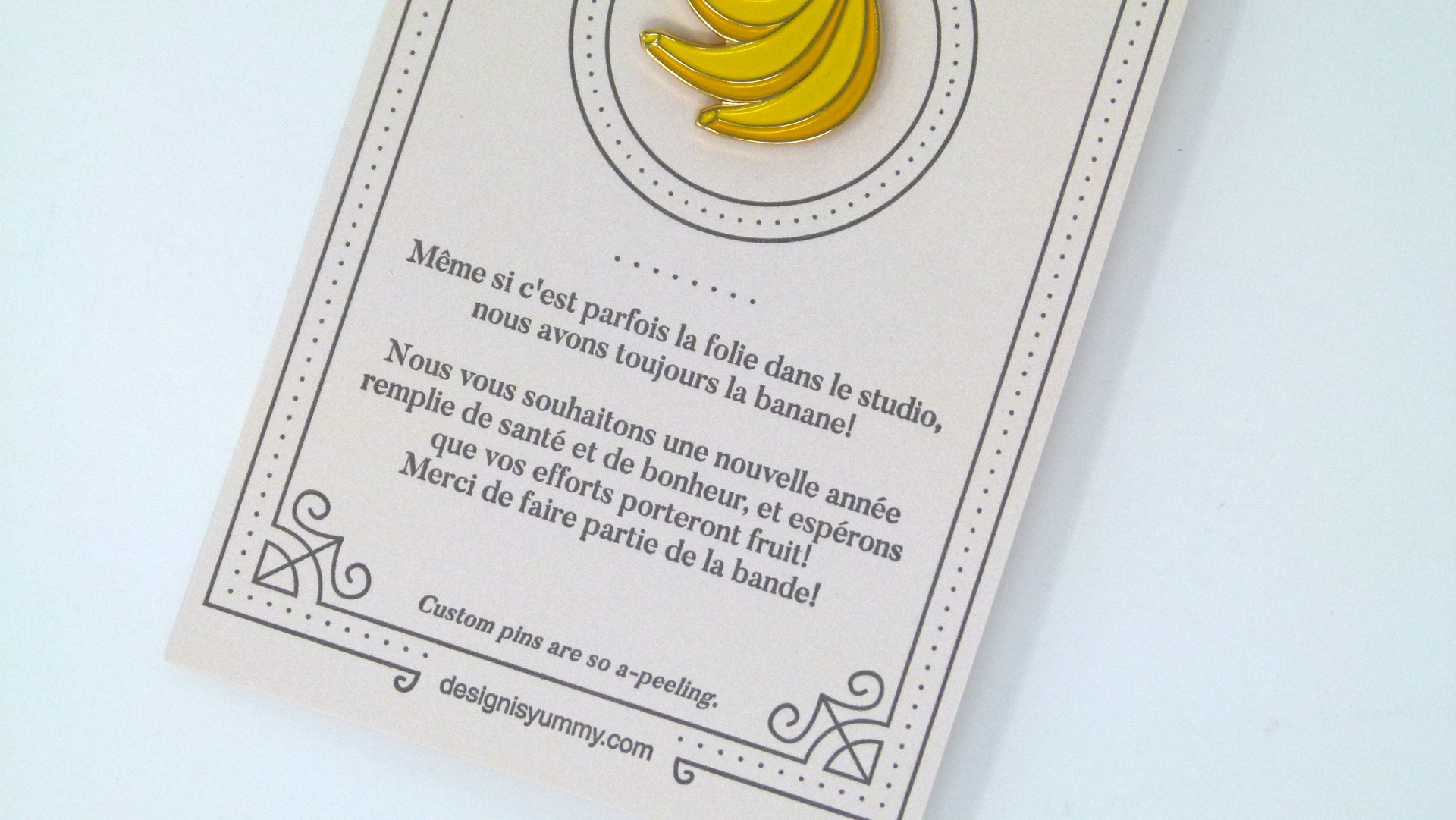 Design is Yummy 'Part of Our Bunch' letterpress card and pin - PaperSpecs