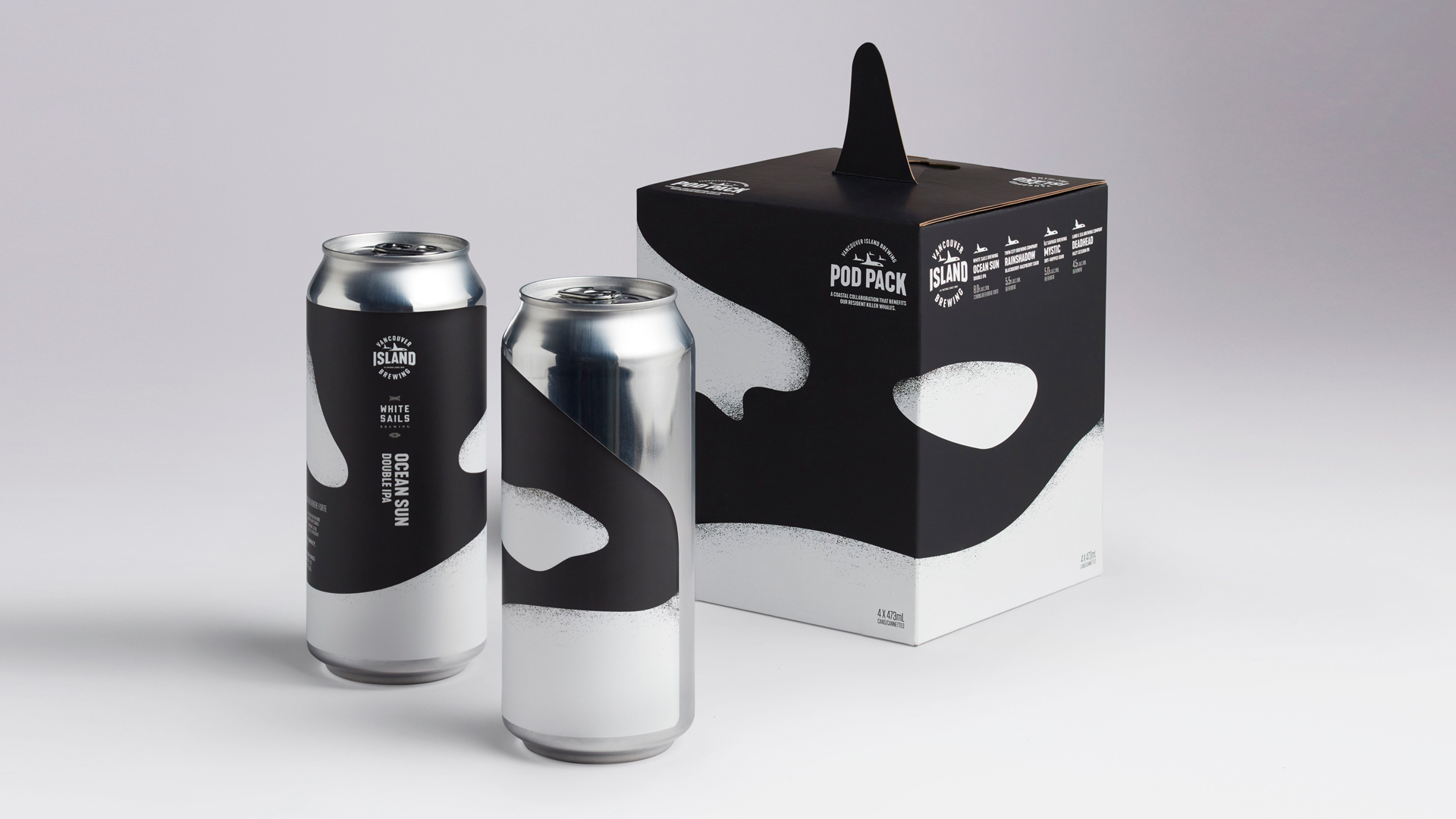 Killer Whale ‘Pod Pack’ Beer Labels & Packaging - PaperSpecs